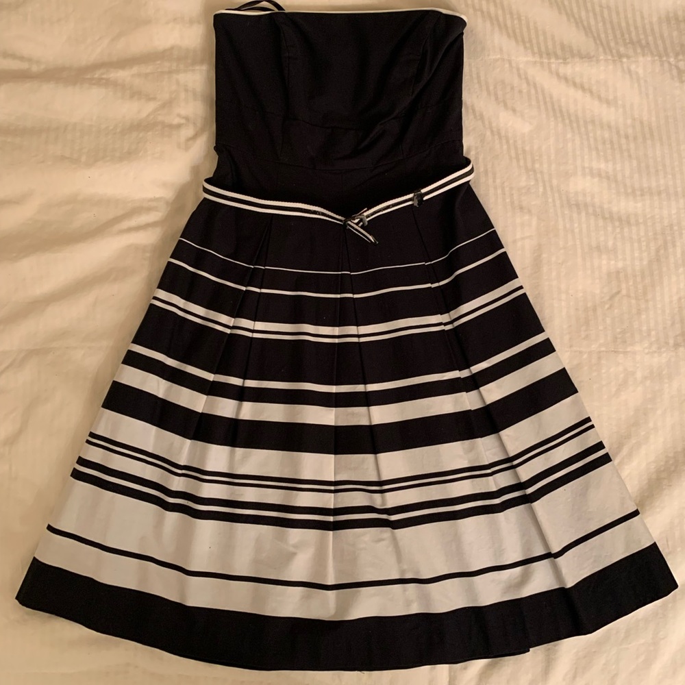 White House Black Market Strapless striped dress